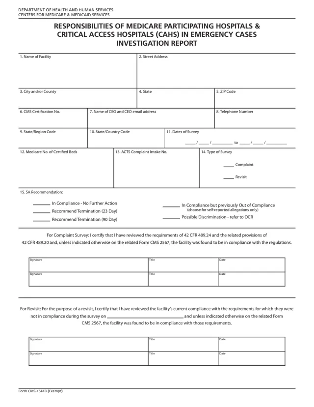 Page 1 of form CMS-1541B