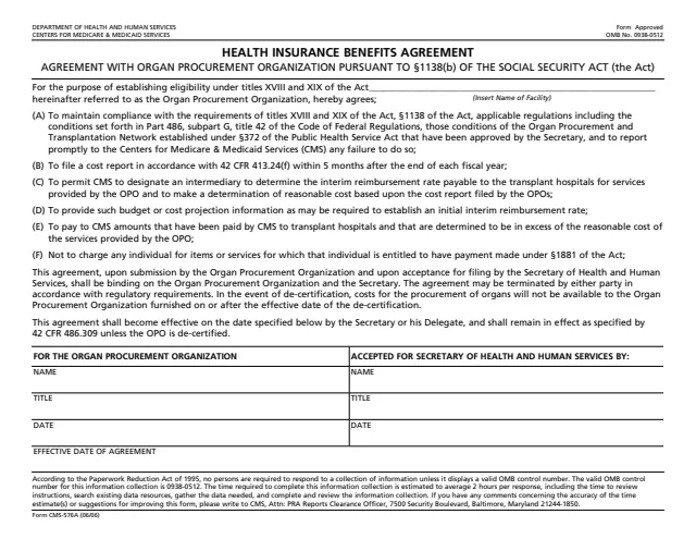 Page 1 of form CMS-576A