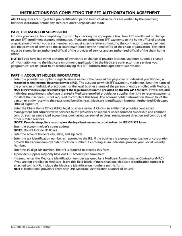 Page 1 of form CMS-588