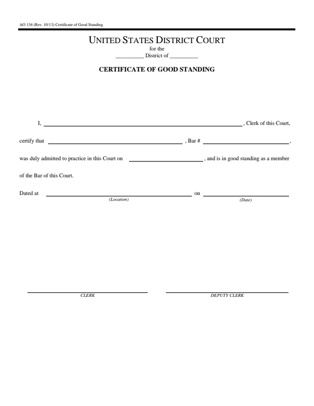 Page 1 of form AO 136