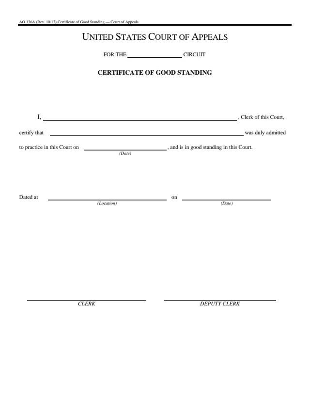 Page 1 of form AO 136A