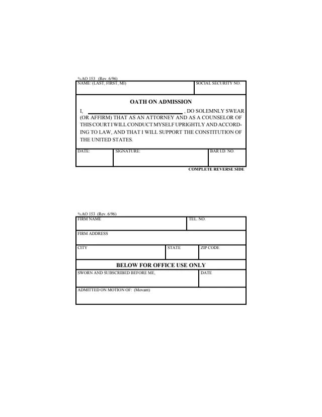 Page 1 of form AO 153