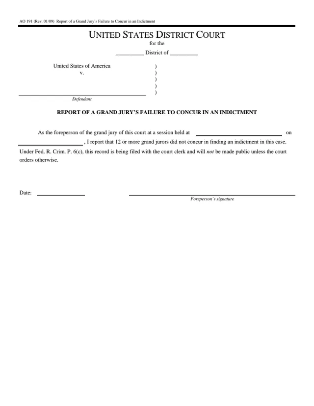 Page 1 of form AO 191