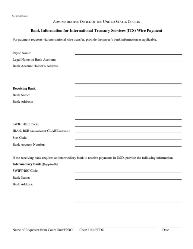 Page 1 of form AO 215