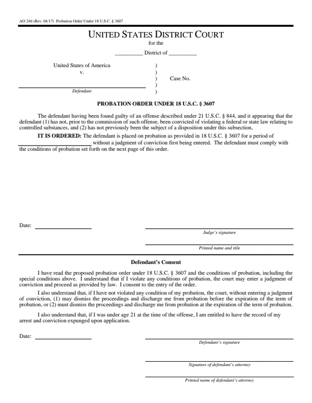 Page 1 of form AO 246