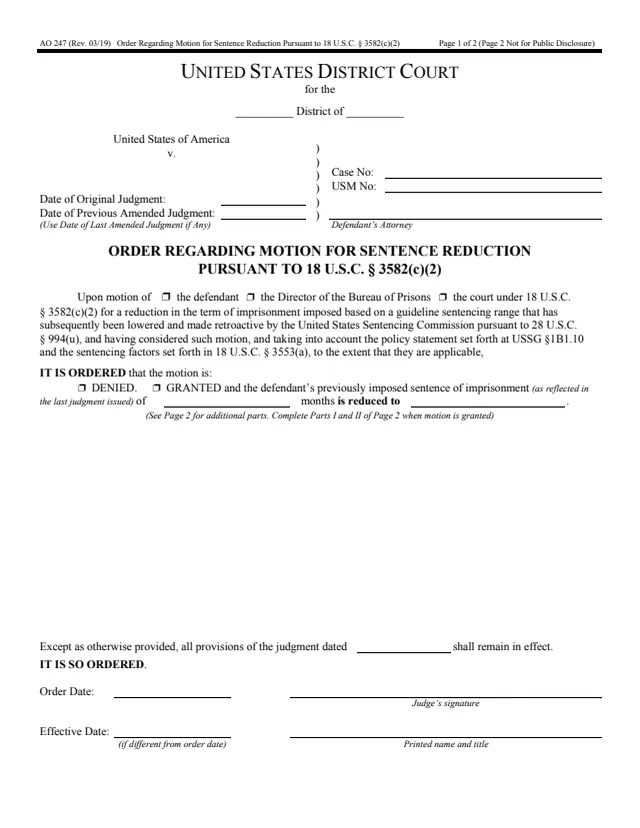 Page 1 of form AO 247
