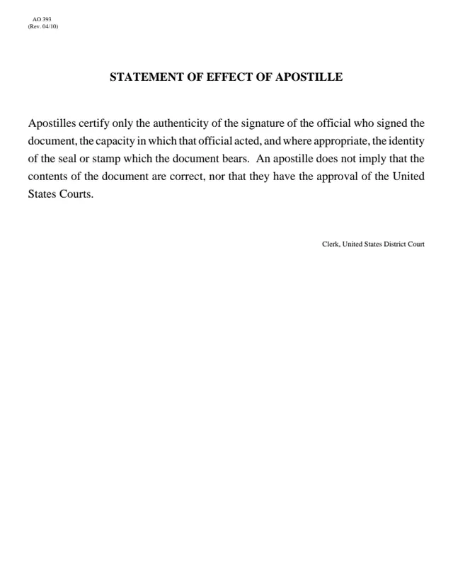 Page 1 of form AO 393