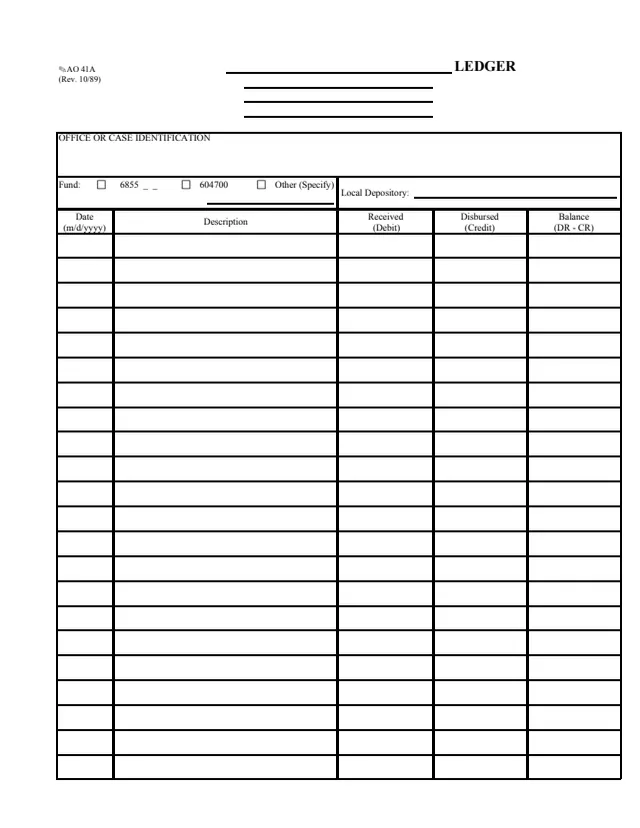 Page 1 of form AO 41A