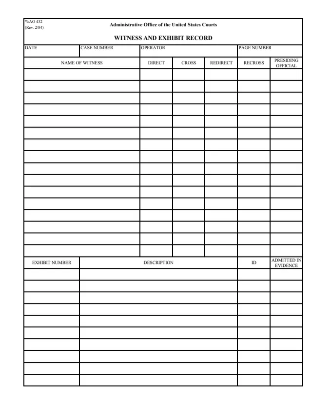 Page 1 of form AO 432