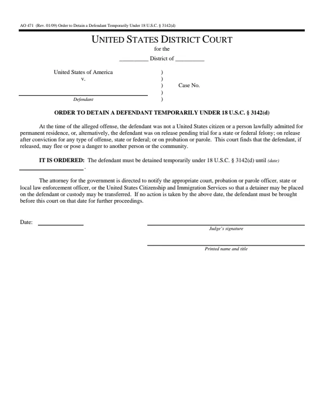 Page 1 of form AO 471