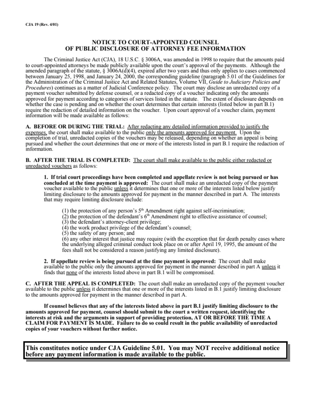 Page 1 of form CJA 19