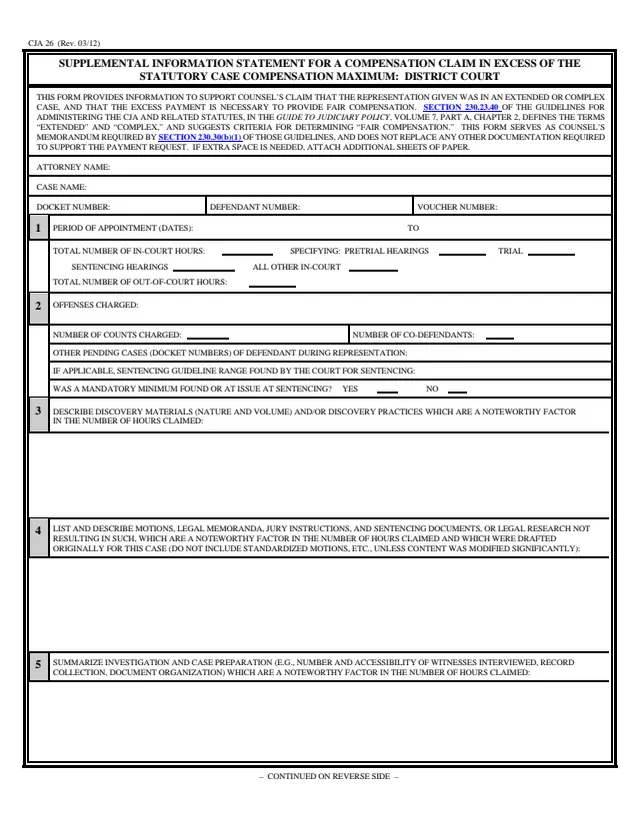 Page 1 of form CJA 26
