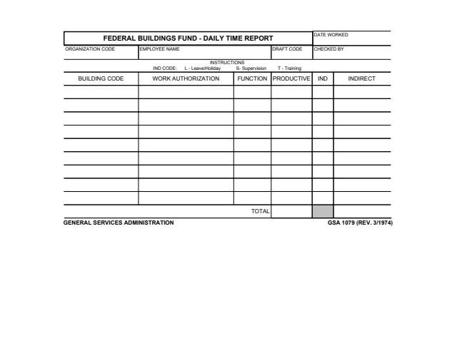 Page 1 of form GSA1079