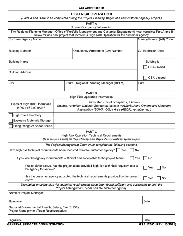 Page 1 of form GSA12002
