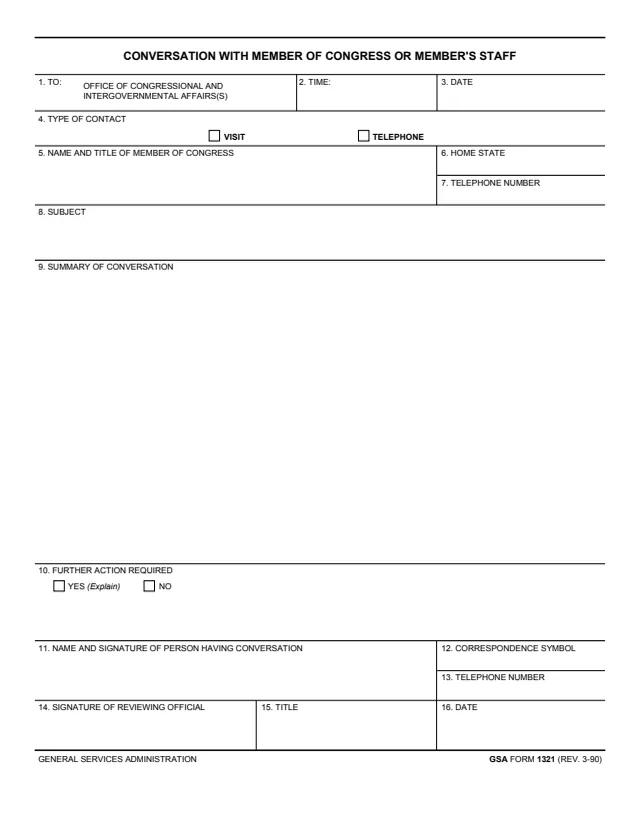 Page 1 of form GSA1321