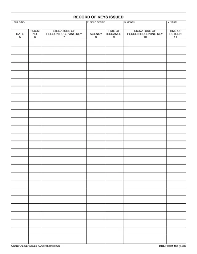 Page 1 of form GSA138