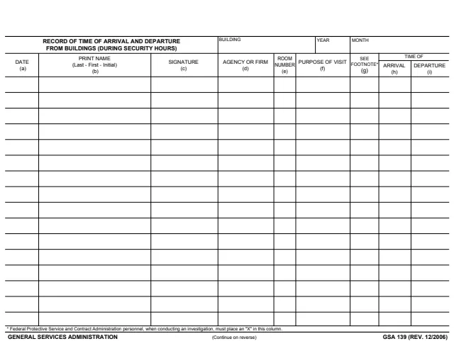 Page 1 of form GSA139