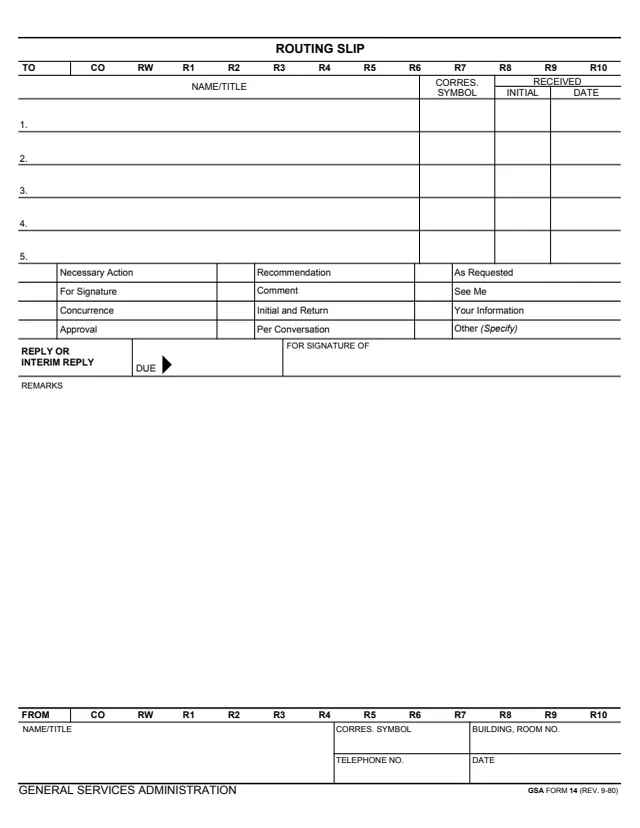 Page 1 of form GSA14