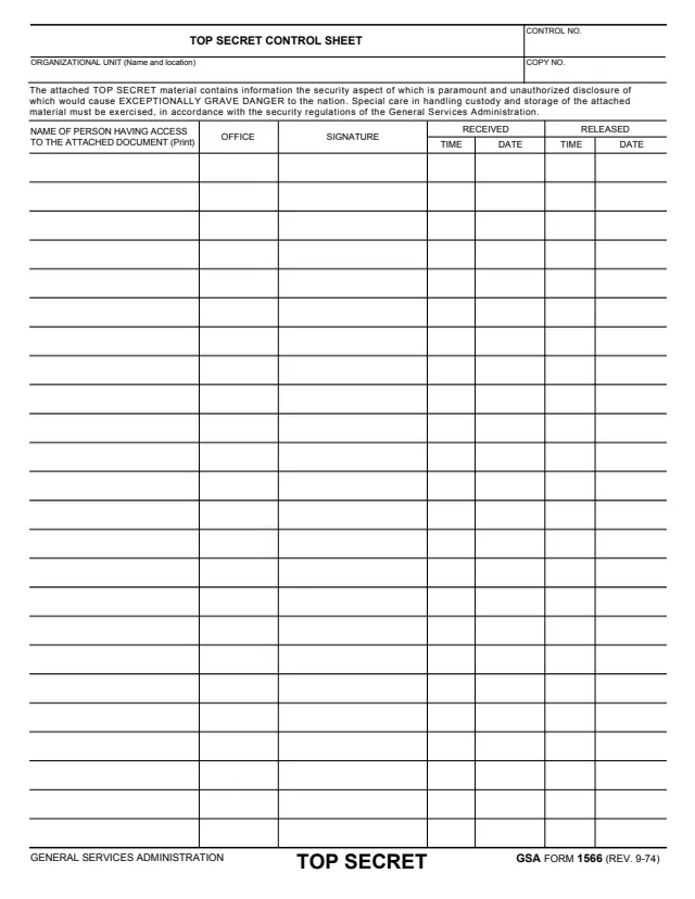 Page 1 of form GSA1566