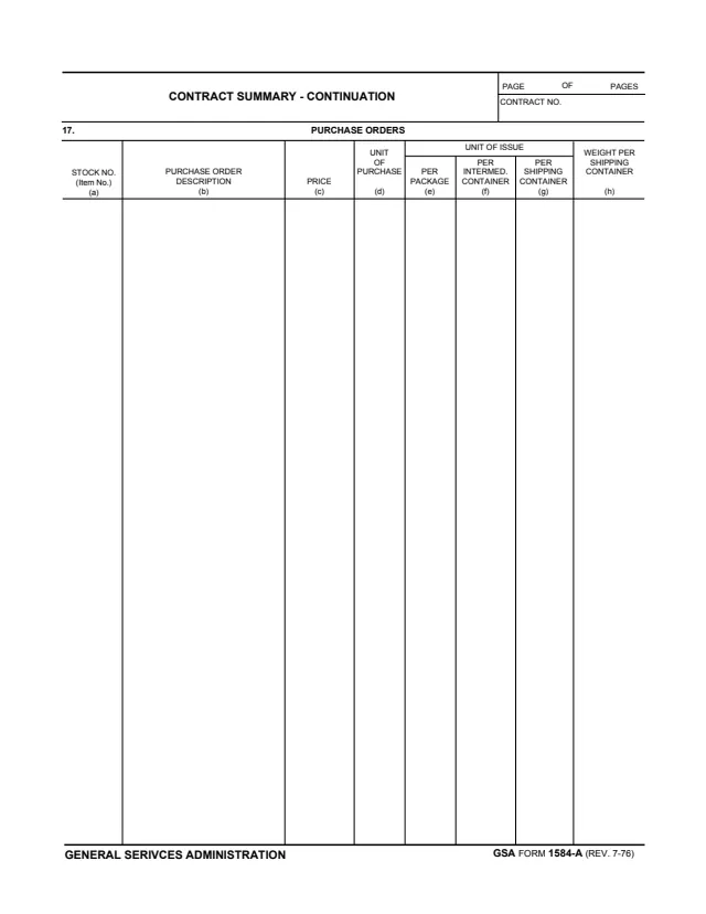 Page 1 of form GSA1584A