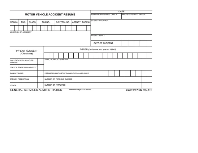 Page 1 of form GSA1593