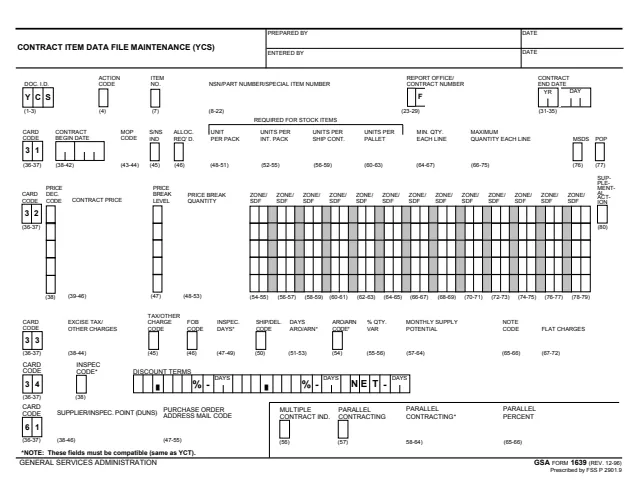 Page 1 of form GSA1639