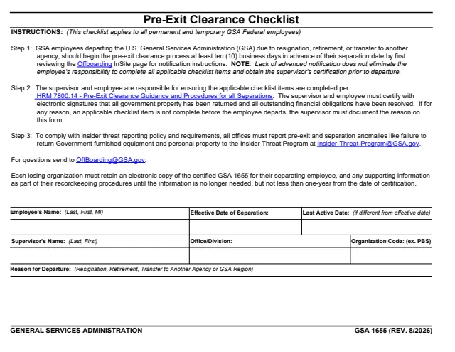 Page 1 of form GSA1655