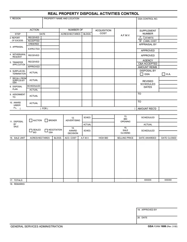 Page 1 of form GSA1686