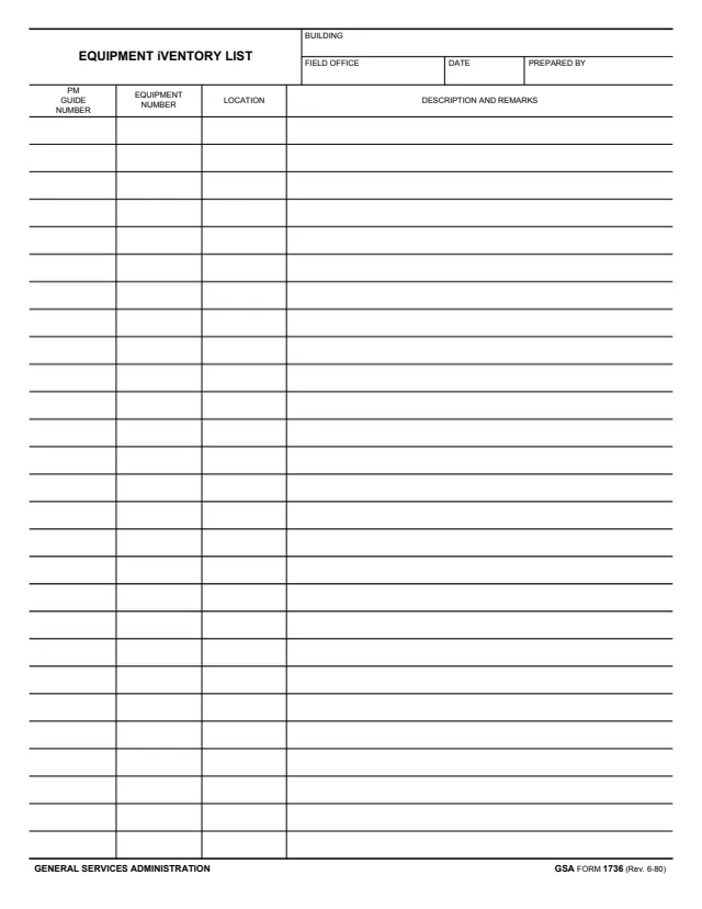 Page 1 of form GSA1736