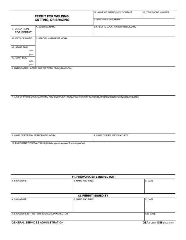Page 1 of form GSA1755