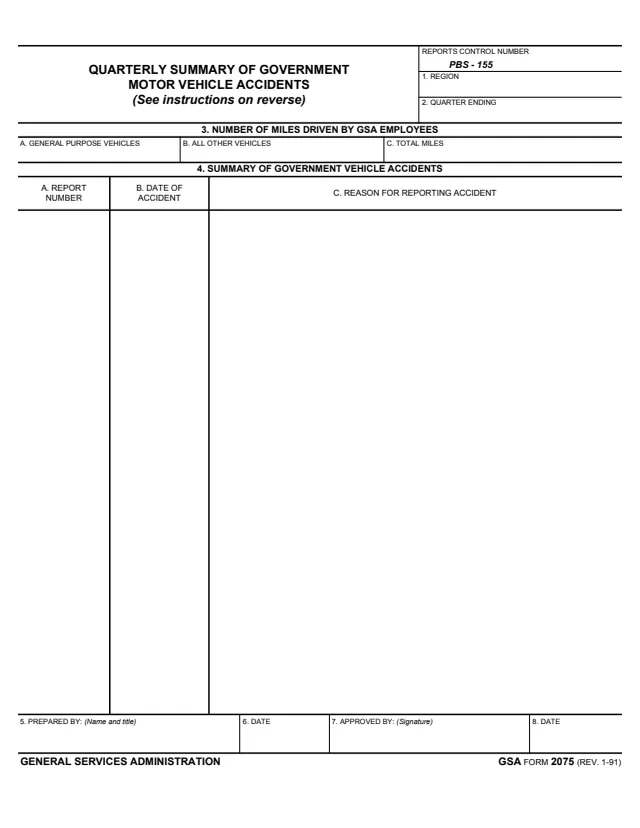 Page 1 of form GSA2075