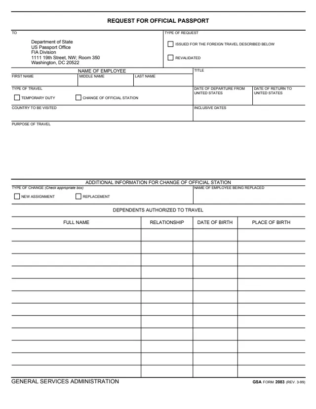 Page 1 of form GSA2083