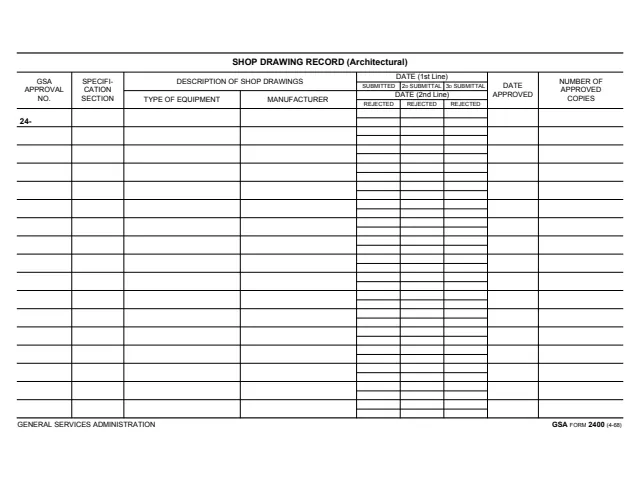 Page 1 of form GSA2400