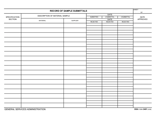 Page 1 of form GSA2401