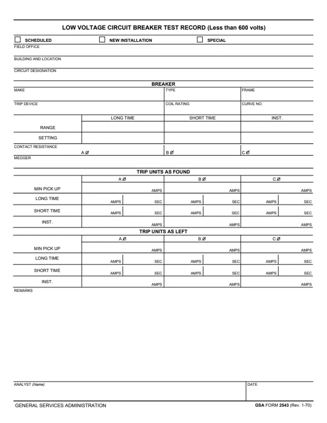 Page 1 of form GSA2543