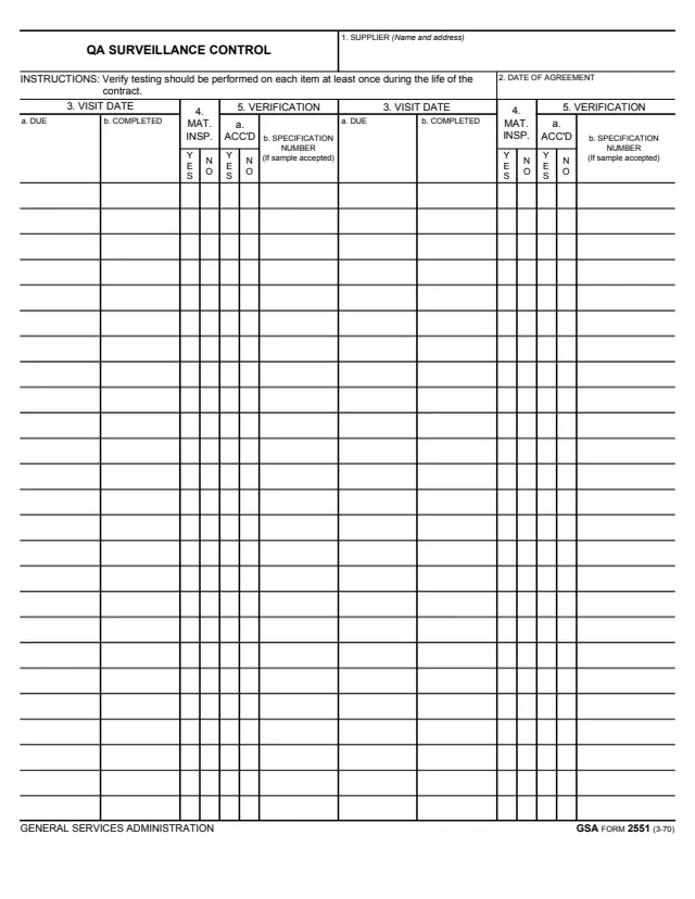 Page 1 of form GSA2551