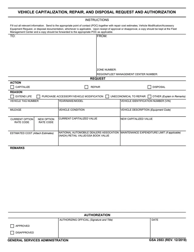 Page 1 of form GSA2553