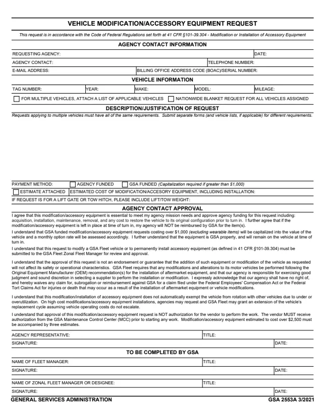 Page 1 of form GSA2553A