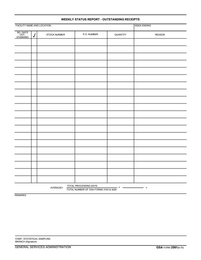 Page 1 of form GSA2561