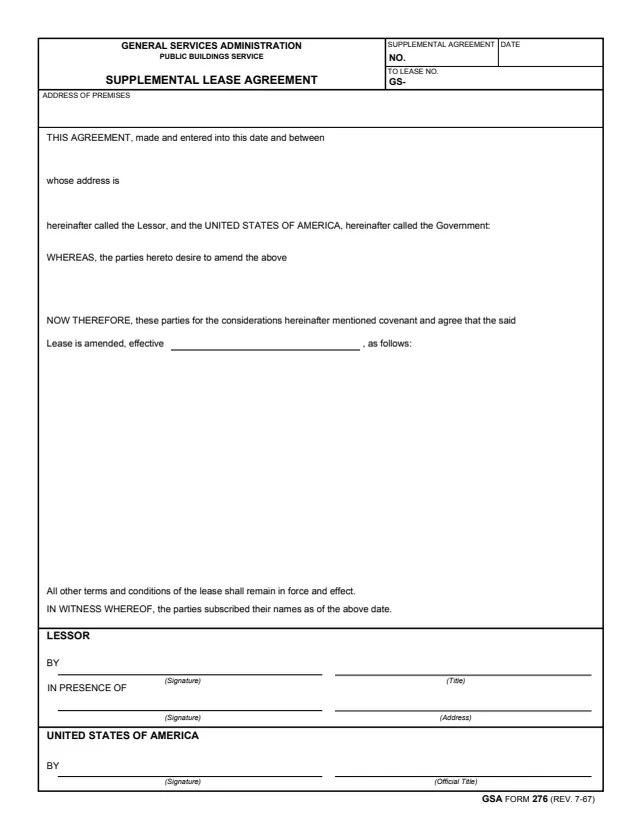 Page 1 of form GSA276