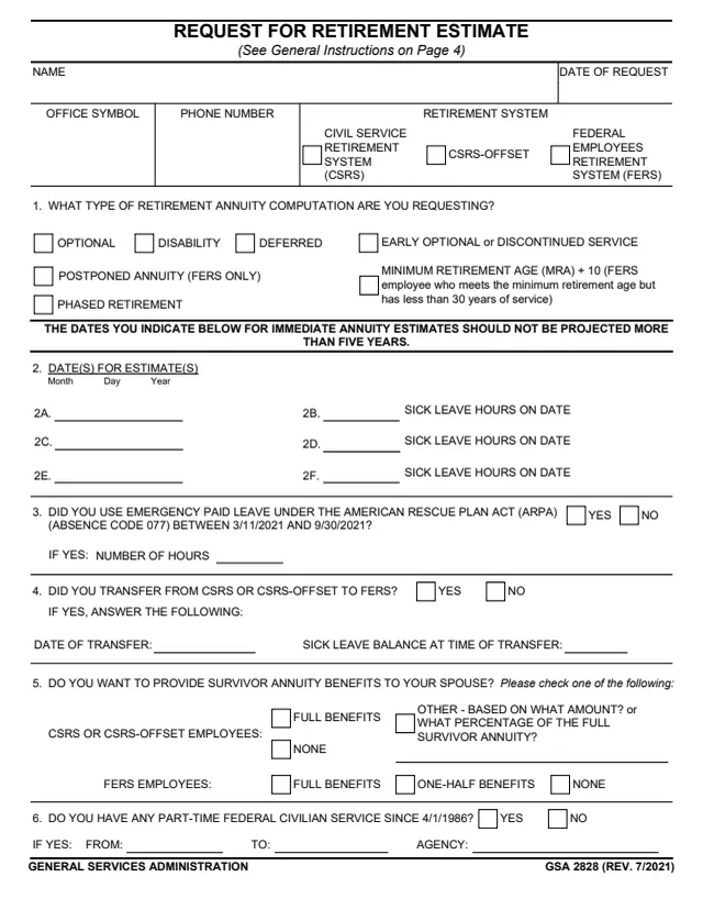 Page 1 of form GSA2828