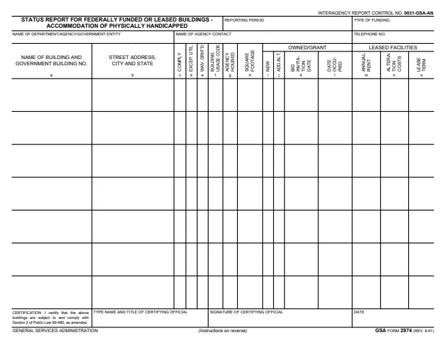 Page 1 of form GSA2974
