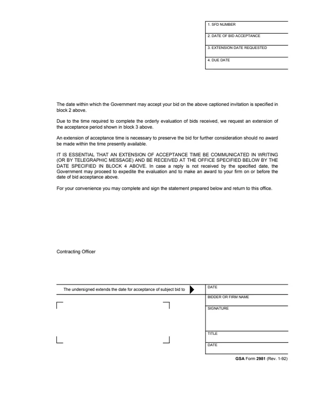 Page 1 of form GSA2981