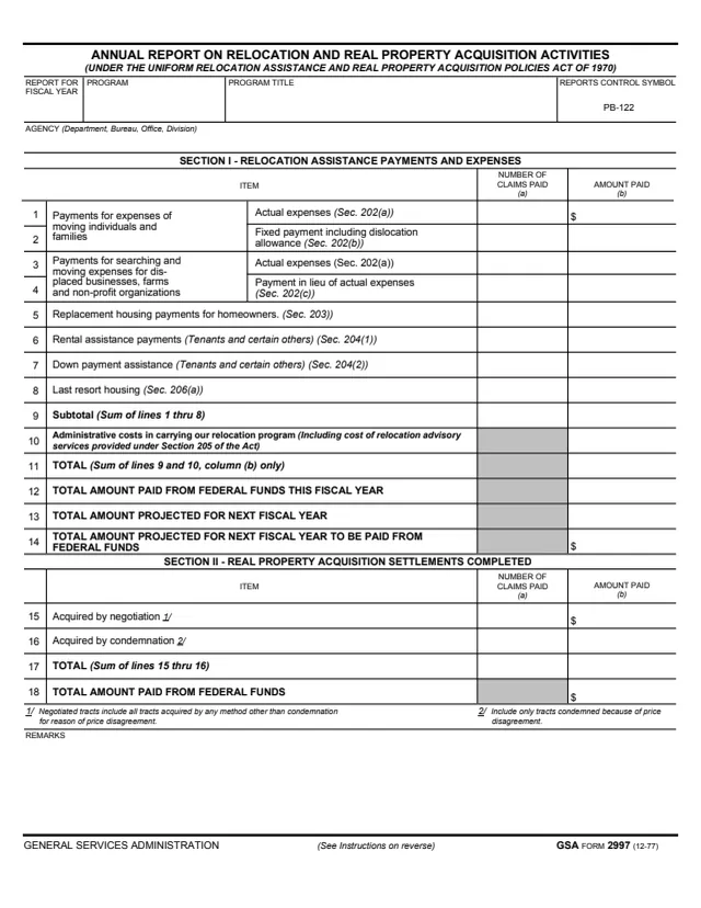 Page 1 of form GSA2997