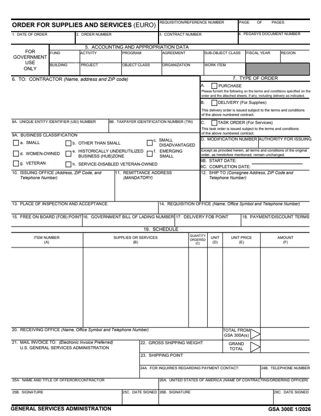 Page 1 of form GSA300E