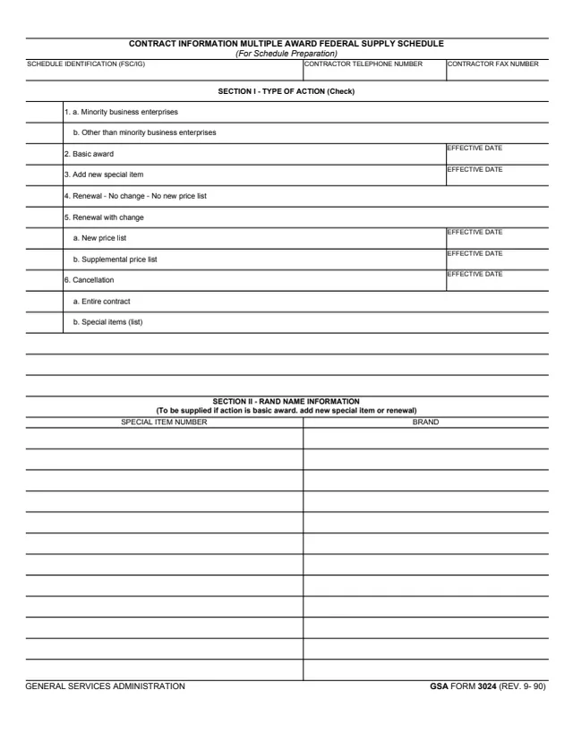 Page 1 of form GSA3024