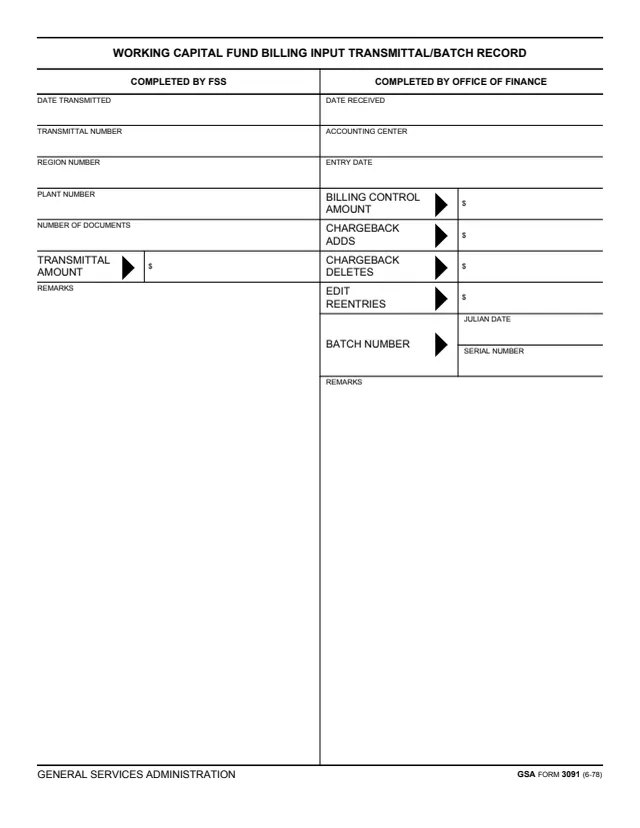 Page 1 of form GSA3091