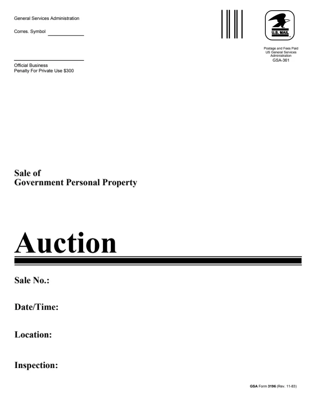Page 1 of form GSA3196