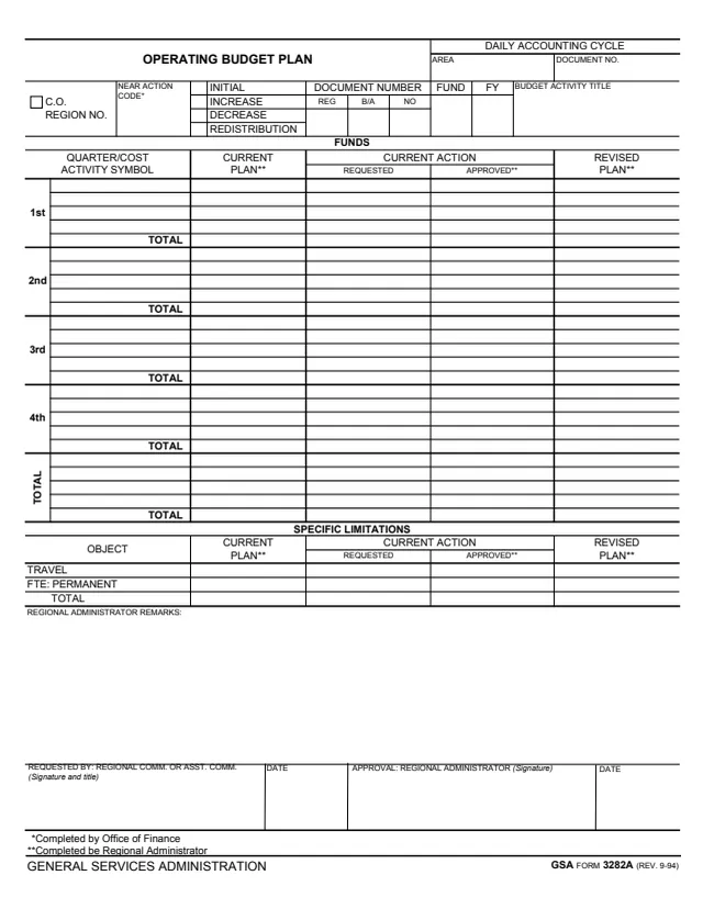 Page 1 of form GSA3282A