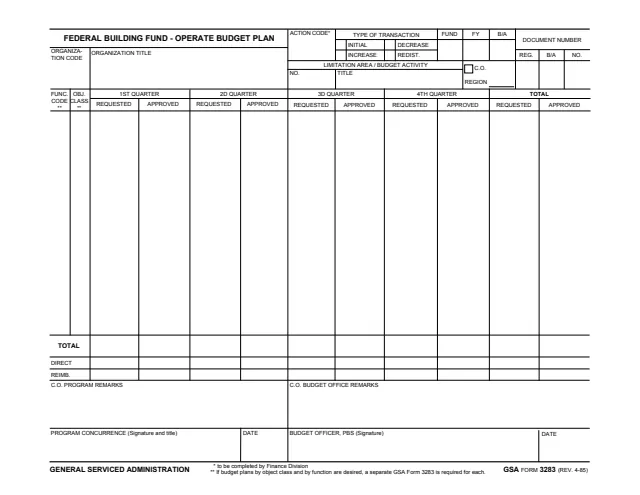 Page 1 of form GSA3283